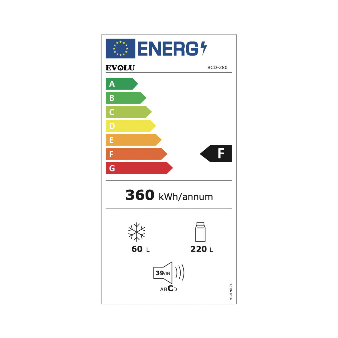EVOLU REFRIGERATEUR 2 PORTES 258L BLANC