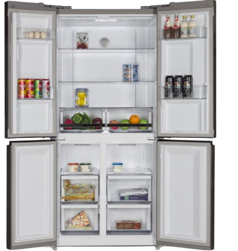 EVOLU REFRIGERATEUR AMER. 4 PORTES 436L NF NOIR VITREE TACT