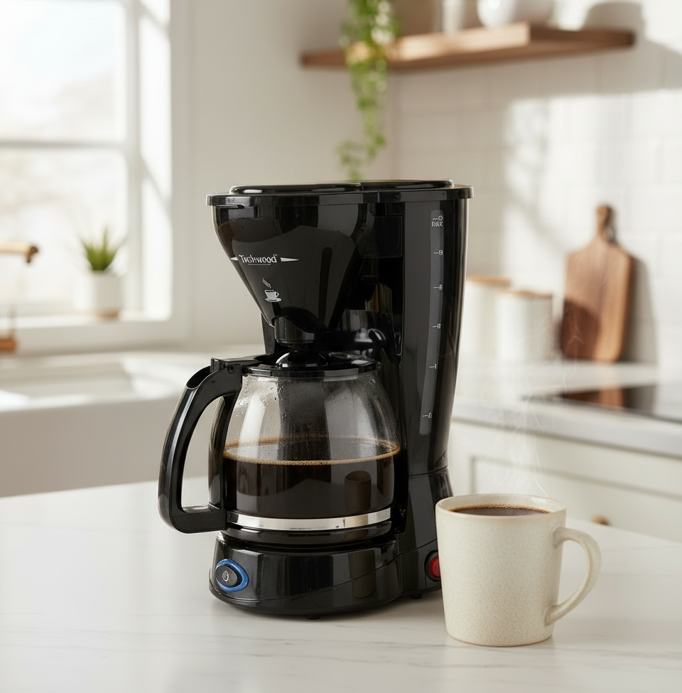 TECHWOOD CAFETIÈRE ÉLECTRIQUE 10/12T FILTRE PERM LAVABLE PC 800W