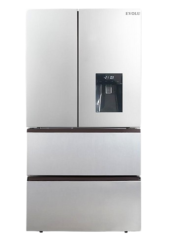 EVOLU REFRIGERATEUR AMER. FRENCHDOORS 4 PORTES 506L NF AVEC RESERVOIR D'EAU GRIS