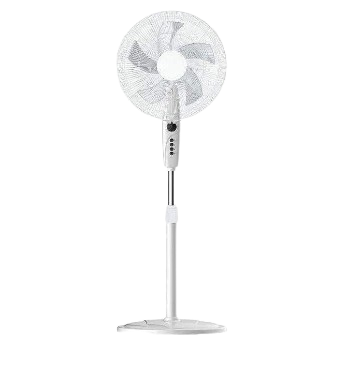 EVOLU VENTILATEUR SUR PIED RONDS 5 PALES 3 VIT 18P ( 45CM ) BLANC MAT