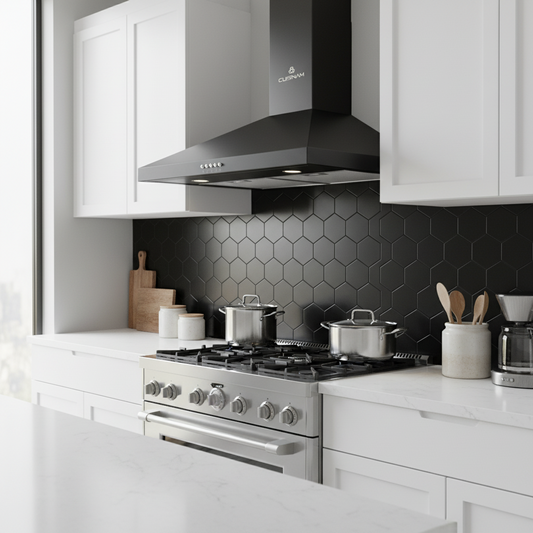 HOTTE ASPIRANTE PYRAMIDE CUISINAM 60CM NOIRE MAT