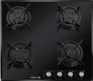 PLAQUE ENCAST. CUISINAM 60CM 4FG AV WOK NOIR VITREE