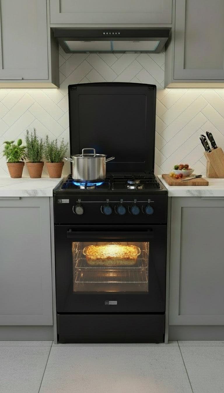 GAZINIERE 4 FEUX NOIR