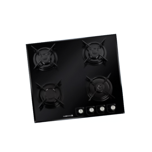 PLAQUE ENCAST. CUISINAM 60CM 4FG AV WOK NOIR VITREE