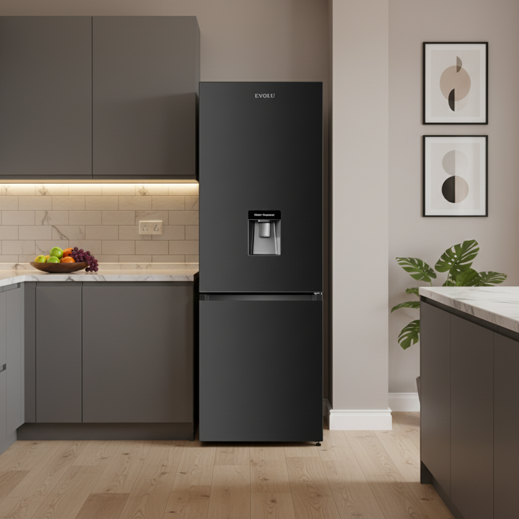EVOLU REFRIGERATEUR COMBINE 304L AVEC DISTRIBUTEUR A EAU NOIR
