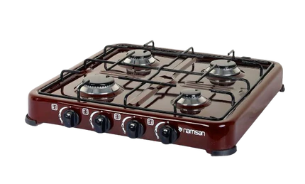 CUISINAM RECHAUD A GAZ 4 FEUX + COUVERCLE MARRON