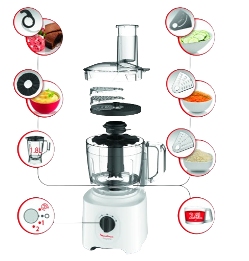 MOULINEX ROBOT MULTIFONCTION  EASY FORCE - 1,4L 700W